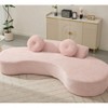 SYFERLORY [VIDEO PROVIDED]105.5''Curved Sofa, Modern Minimalist Sofa, Cloud Couch Sofa 3-4 Seater Couch with 2 Pillows,Bedroom，Pink - 3 of 4