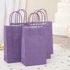 Blue Panda 25 Pack Small Paper Gift Bags with Handles for Party Favors, Bulk Shopping Merchandise Bags, Purple 9 x 5.5 x 3 In - 3 of 4