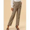 INSPIRE CHIC Women's Plaid Elastic Waist Casual Work Office Long Pants - 2 of 4