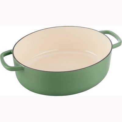 Saggio Green Enameled Cast Iron 5-qt Oval Dutch Oven
