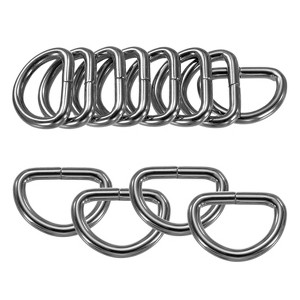 Unique Bargains Durable Multipurpose Iron Non-Welded Dee Rings Metal Buckle for Purse 20 Pcs - 1 of 4