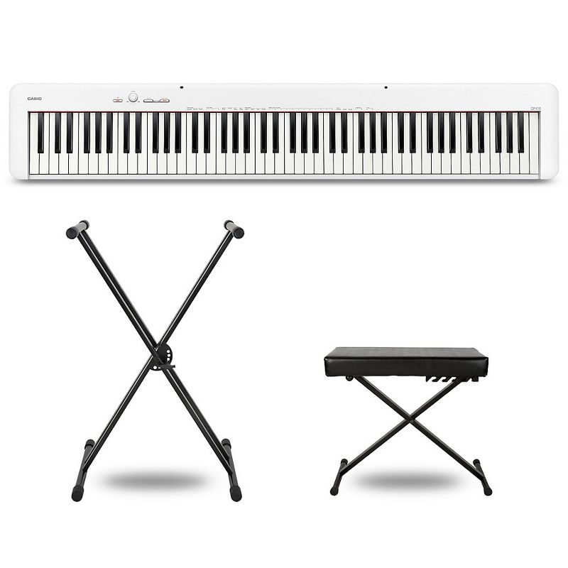 Casio CDP-S110 Digital Piano With X-Stand and Bench White Essentials Package, 1 of 7