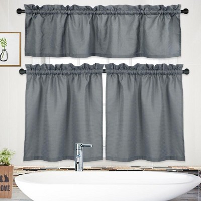 Waffle Weave Textured Solid Curtains for Bathroom Kitchen Cafe