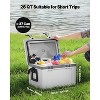VEVOR Portable Cooler, 26 QT Hard Cooler with Ice Retention, Heavy-Duty Handles and Strap, Lightweight Rigid Material Insulated Portable Cooler,Gray - 3 of 4
