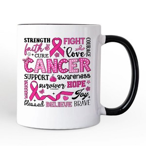 Breast Cancer Awareness Ribbon Mug, In October We Wear Pink Support Gift  (Non-Custom Only)| OrnamentallyYou - 1 of 4