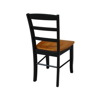 Elegant Black and Cherry Ladderback Wood Side Chair
