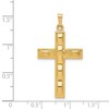 Black Bow Jewelry 14k Yellow Gold Hollow Bordered Undulated Cross Pendant, 20 x 38mm - 4 of 4