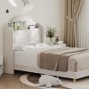 Whizmax Twin Upholstered Bed Frame - Velvet Platform with Wingback Headboard & Lights, Wood Slats, No Box Spring - 4 of 4