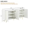 70" TV Stand with 4 Shelves, Metal-Legged Shoe Cabinet, and Gold Line Sideboard - 3 of 3