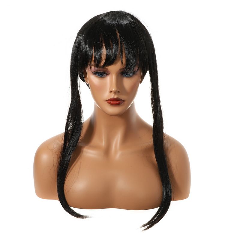 Unique Bargains Women's Wig Straight Hair Wig with Wig Cap 24 Inch Black, 1 of 7