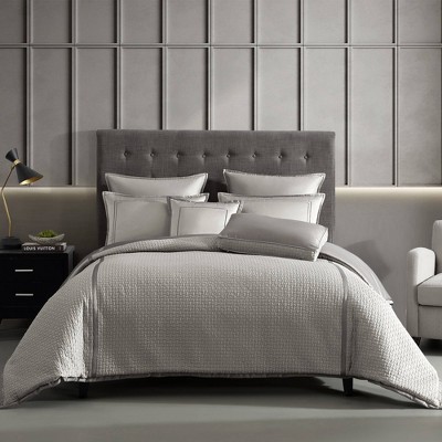 Riverbrook Home 7pc Queen Kendall Comforter Bedding Set Gray: Woven Polyester, Includes Euro Shams & Decor Pillows