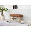 Airsurfer Modern Teddy Fabric Bench with Storage Shelf – Upholstered Entryway or Bedroom Shoe Bench, Ideal for Small Spaces - 3 of 4