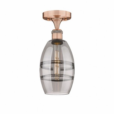 Vaz - 1 Light Semi-Flush Mount In Industrial Style-8.25 Inches Tall and 5.88 Inches Wide