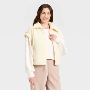 Women's High Pile & Puffer Mix Vest - JoyLab™ - 1 of 3