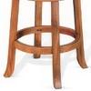Royal Hampton Swivel Counter Stool Set of 2 | Faux Leather Seat | Mahogany Wood - 3 of 4