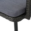 Set Of 2 Outdoor Patio Dining Chairs, All-Weather PE Rattan Chairs, Iron Frame Wicker Dining Chairs W/Waterproof Fabric Cushion, Armrests For Backyard - 2 of 4
