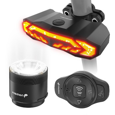Fosmon Bike Lights for Night Riding, Bicycle Lights Front & Rear Set, IP65 Bike Headlight, Smart Bike Tail Light with Turn Signal & Alarm
