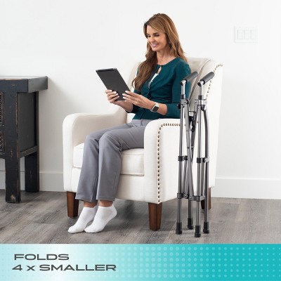 Matte Black Lightweight Foldable Walker for Seniors