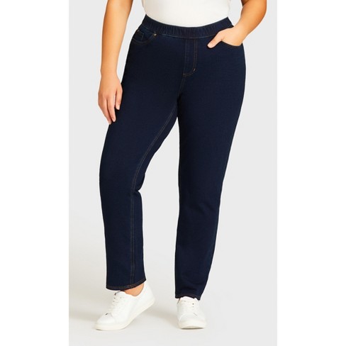 Avenue  Women's Plus Size Butter Denim Straight Leg Jean Mid Wash -  Average - 30w : Target