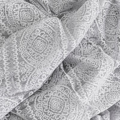 Gray Lace Sheer Rod Pocket Window Curtain Panel