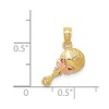 Black Bow Jewelry 14k Two Tone Gold 2D Baby Rattle Pendant, 14mm (9/16 inch) - 4 of 4