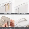 Square Travel Jewelry Box with 6 Velvet Pouches & Earring Tray, Compact Organizer with Ring Holder, Beige - 2 of 4