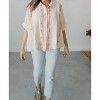 Women's Amelia Embroidered Button Down Shirt - Easel S - 2 of 4