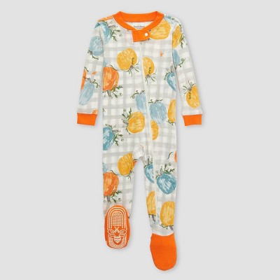 Image of Burt's Bees Baby® Baby Organic Cotton Tight Fit Footed Pajama - Orange 12M