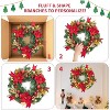 GAOMON 24 Inch Christmas Wreath with Lights, Pre-Lit Xmas Wreath with Red & Gold Berries Ball Ornaments Artificial Flower Leaves - 4 of 4