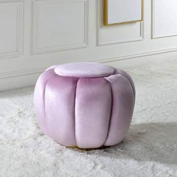 19" Heiress Ottoman Bubblegum Pink Velvet - Acme Furniture
