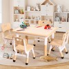 Toddler Table and Chair Set, Height Adjustable Kids Table and Chair Set of 4, Toddler Table for Reading, Drawing, Eating, for Ages Over 3 - 4 of 4