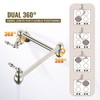 WOWOW Wall Mounted Pot Filler with 2-Handles Double Joint Swing Arm in Brushed Nickel - 3 of 4