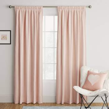 1pc 42"x63" Room Darkening Heathered Window Curtain Panel Pink - Room Essentials™