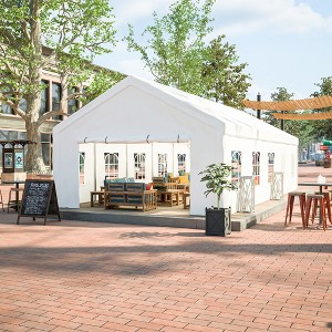 PAGED 20x15FT Patio Canopies and Gazebos with 1 Doors and 7 Windows, Waterproof, UV Protection Gazebo Pavilion Shelter Tent for Party, White - 1 of 4