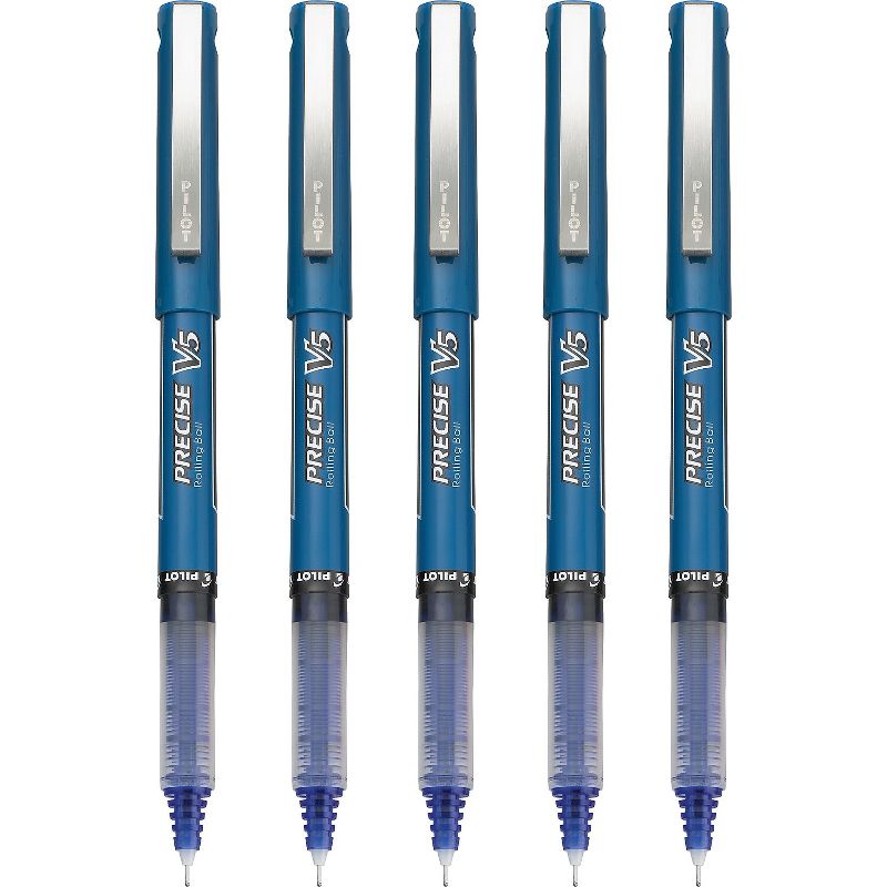 Pilot Precise V5 Rollerball Pens Extra Fine Point Blue Ink 5 Pack (26011) 379732, 2 of 5
