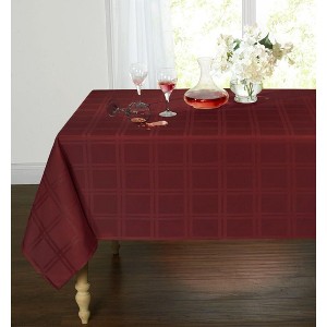 GoodGram Plaid & Tartan Stain Resistant & Spill-Proof Fabric Tablecloth - 6-8 Chairs, Burgundy - 1 of 1