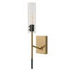 Uttermost Telesto 1-Light Wall Sconce – 22"H x 4.5"W Black and Antique Brass Glass Shade Contemporary Style - 4 of 4