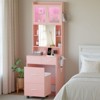 Apple Pink Particle Board with Textured Melamine Finish, 3-Drawer 2-Door Dressing Table Set - 3 of 3