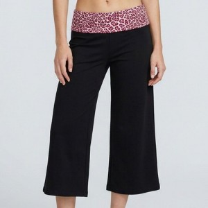 Anna-Kaci Contrast Foldover Waistband Leopard Print Cropped
