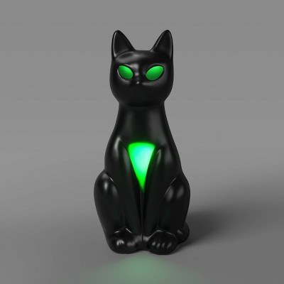 5" Lit Plastic Cat Figurine - Hyde and EEK! Boutique™ Glossy Black