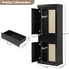Tall Pantry Cabinet, Rattan Kitchen Pantry Storage Cabinet with Drawer, Doors and Adjustable Shelves, for Bathroom, Dining Room, Living Room, Black - 2 of 4