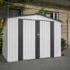 Outdoor Garden Aluminium Frame Tools Storage Shed,Backyard Pet Room,Lockable Doors Metal Garbage Room without Floor Frame-Coolbibila - 2 of 4