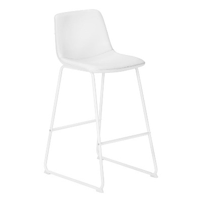 Monarch Specialties Office Chair Bar Height Standing Computer Desk Work Pu Leather Look Metal White Contemporary Modern