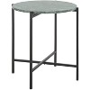 Evrynne Round Accent Table - Green Marble/Black - Safavieh - 3 of 4