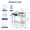 Freestanding Stainless Steel Utility Sink with Left Workbench & Drawer – Faucet, Hot & Cold Water, Storage Shelf, Knife Holder, S-Hooks - 2 of 4