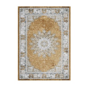 Vintage Neutral Washable Area Rug - Stain-Resistant Non-Slip Large Carpet for Living Room, Dining Room & Home Decor - 1 of 4