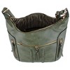 Alyssa Women's Synthetic Leather Adjustable Crossbody with Zipper Detail, Olive - 4 of 4