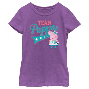 Girl's Peppa Pig Team Peppa Soccer T-Shirt - 1 of 4