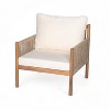 Sapphtopaz Outdoor Dining Chairs Modern Outdoor Patio Chairs with Wood Frame, Cushions for Garden, Balcony - 3 of 4