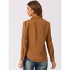 Allegra K Women's Work Office V Neck Button Down Long Sleeve Chiffon Blouse - 4 of 4